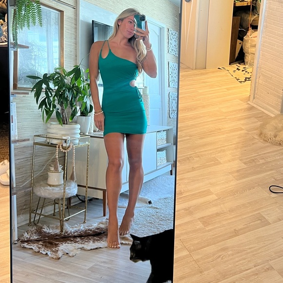 privy teal turquoise one strap dress shoulder nbd Showpo SABO tigermist Polly pq - Picture 8 of 9